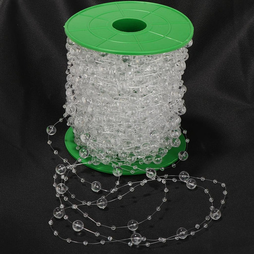 W 60m Perla 80mm+ 3mm Estrella Falso Cuerda Aplique Boda