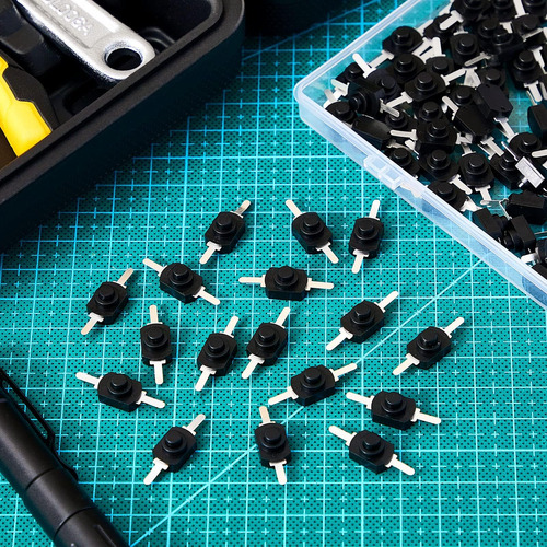 Micro Micro Push Botón Interruptor Auto Mini Negro, 100 Unid