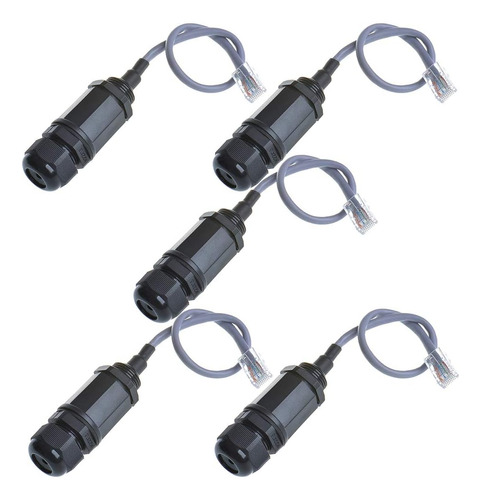 Anmbest 5pcs M20 Rj45 Conector Cat5 8p8c A Prueba De Agua Ip