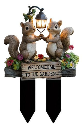 2d Plano Dos Ardillas Bienvenido A De Jardín Decoración De