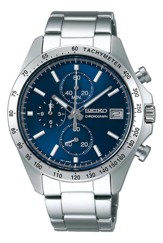 Reloj Seiko Sbtr023 Sbtr023 De Cronógrafo De Cuarzo Espir Color De La Correa Plateado Color Del Bisel Plateado Color Del Fondo Azul