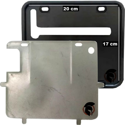 Kit Molduras Suportes Placa Nova Grande 20 X 17cm Moto 2426
