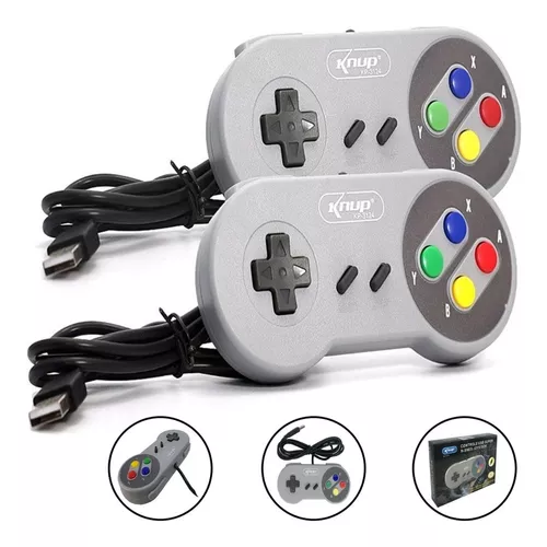 Controle USB Super Nintendo Snes Emulador Computador KNUP KP-3124