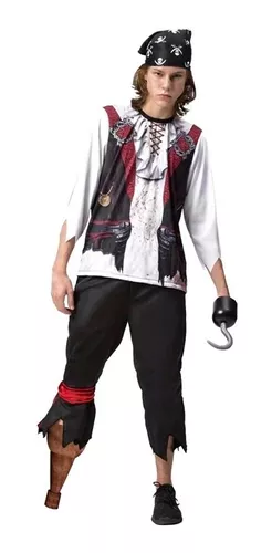 Roupa De Halloween Pirata Adulto Masculino Completa Com Banda E Faixa Á  Pronta Entrega Piratas Do Caribe