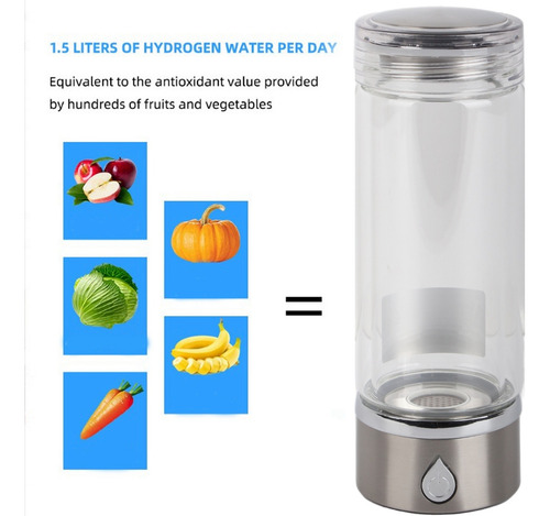 Botella De Agua Generador Hidrógeno Con Tecnología Spe 380ml