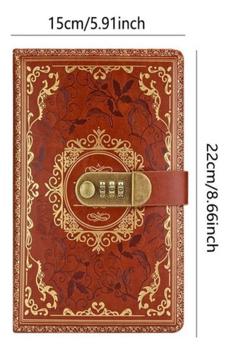 Mb Cuaderno Tipo Diario Combination Lock, Tamaño A5, Con