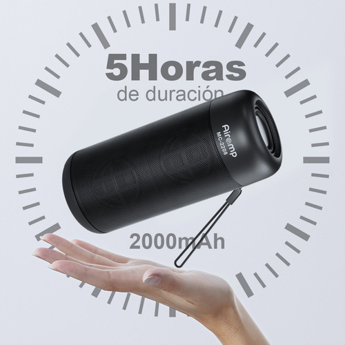Bocina Bluetooth Portátil Altavoz Bateria Recargable Radio Negro