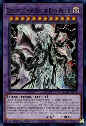 Clorless, Chaos King Of Dark World - Super Rare    Mzmi