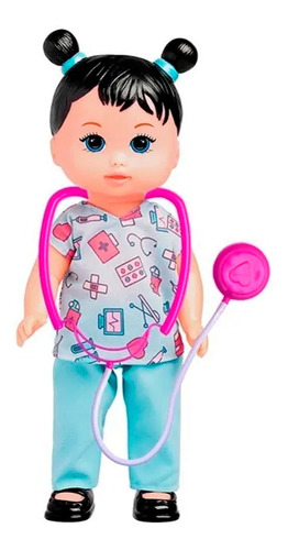 Imagem 1 de 5 de Boneca Bebe Infantil Reborn Médica Veterinária Acessórios