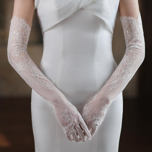 De Guantes De Novia Guante De Encaje Guantes Largos De Codo