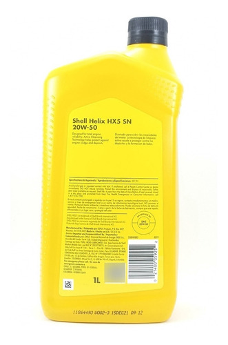 Imagen 2 de 3 de Aceite 20w50 Hx5 Shell Helix X Litro