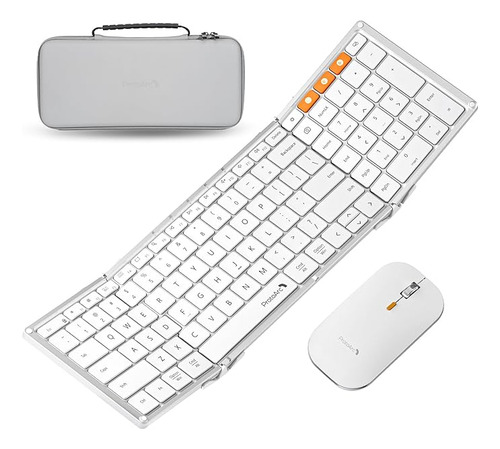 Teclado Plegable Y Mouse Bluetooth + Estuche + Stand Celu Bl