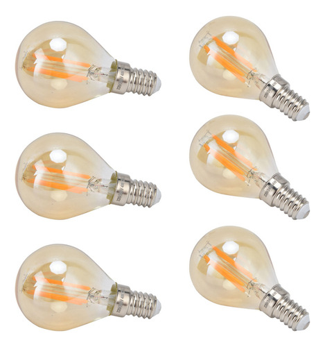 Bombilla Led De Filamento G45 E14, Color Dorado Vintage, Reg
