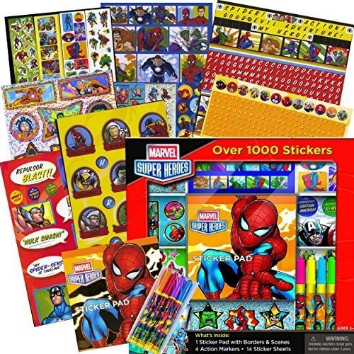 Marvel Heroes Avengers Etiquetas En Caja Set De Actividades 