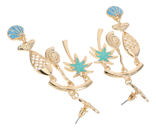 1 Par De Pendientes Boho Beach: Cocoteros, Palmeras Y Peces,
