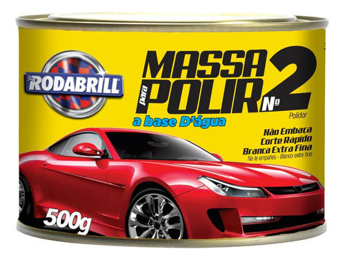 Massa De Polir Base D'água Nº 02 Rodabrill 500g