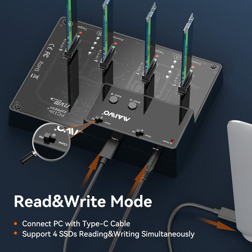 Dock Station Estação Clone Tipo-c 04 Ssd M2 Nvme - Maiwo