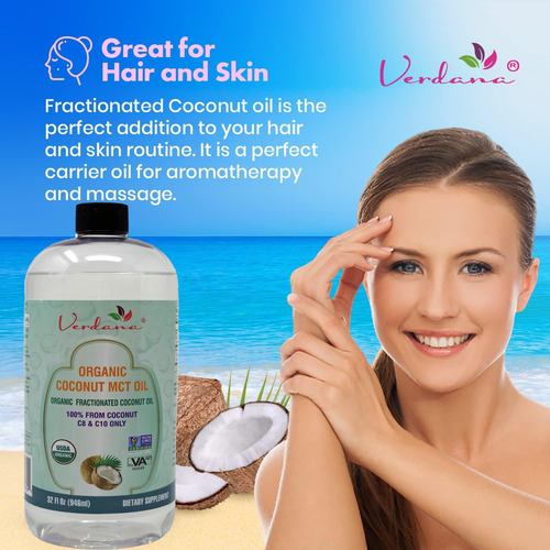 Aceite De Coco Mct Verdana 100% Puro Orgánico 946ml