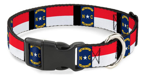 Collar Para Perro Buckle-down Nc Bandera Multicolor. Talle M