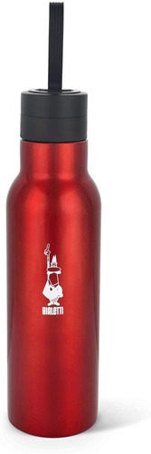 Imagem 1 de 8 de Garrafa Squeeze Italiana Vermelha 500 Ml Aço Inox Bialetti