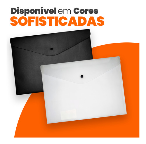 Kit 10 Pastas Envelopes Com Botão A4 Resistentes