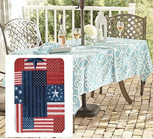 Newbridge American Flag Patchwork Indoor-outdoor Fabric Tabl
