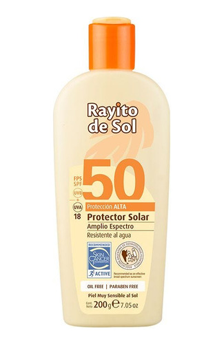 Rayito De Sol Protector Solar Pantalla Fps 50 Crema 200 Gr