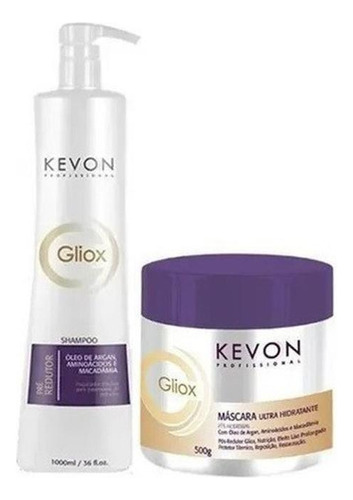 Kit Gliox Profissional Shampoo 1 Litro + Máscara 550 G Kevon