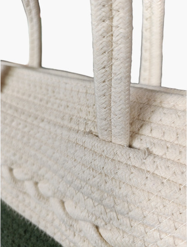 Bolso Cartera De Verano Tela De Algodón Tejida A Mano Verde