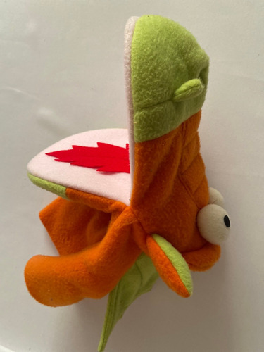 Peluche Marioneta De Mano De Dragon Naranja Con Verde Puppet (Usado)