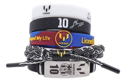 Pulsera De Messi, Luminosa, Tejida En Metal Para Aficionados