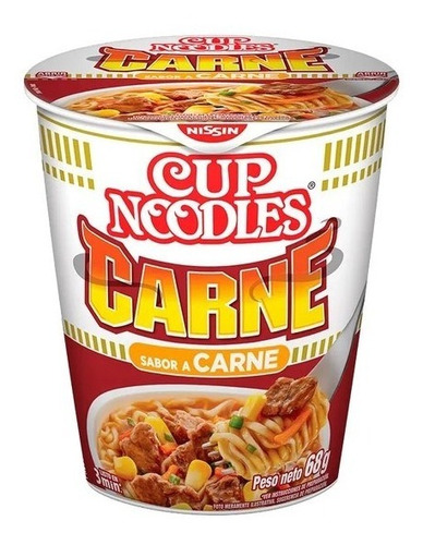 Cup Noodles Sabor A Carne Nissin 68g Importado Nuevo!