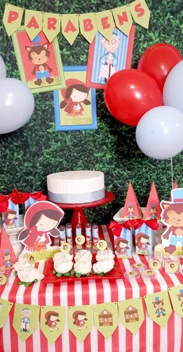 Chapeuzinho Vermelho 100 Itens Decoração Festa Aniversário