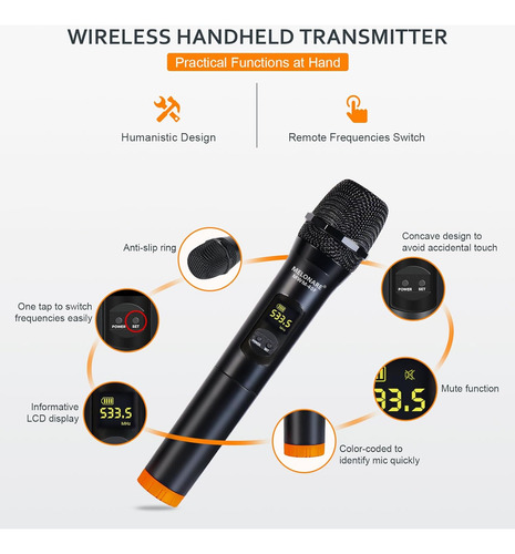 Sistema De Microfono Inalambrico Uhf, Microfono Inalambrico