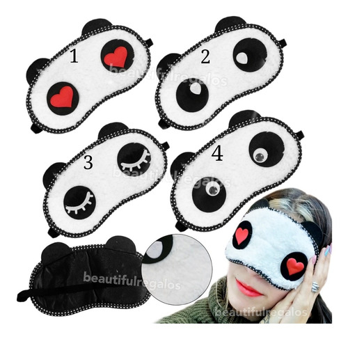 Máscara Antifaz Peluche De Descanso Dormir Ojos Viaje Panda