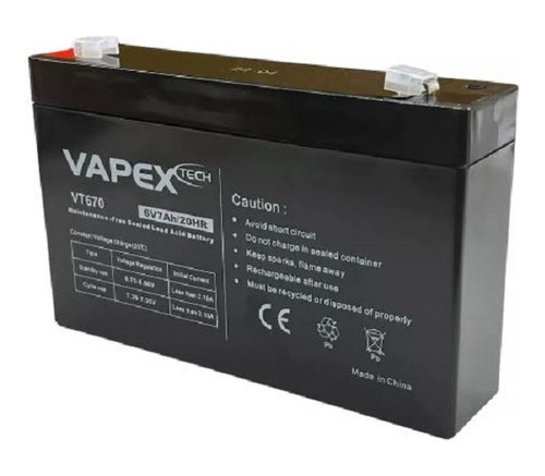 Bateria De Gel 6v 7ah Vapex