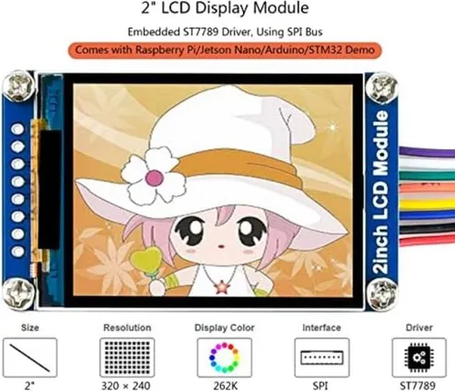 Waveshare Módulo De Pantalla Lcd Ips General De 2 Pulgadas ×