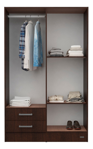 Placard Mosconi Dakar Placard 24 color wengue de mdp, melamina con 4 puertas batientes