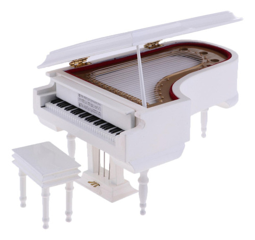 Mini Modelo De Piano Decorativo Creativo Musical Madera + Cn