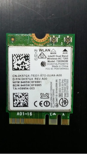 Placa Wiif Wireless Intel 7265ngw