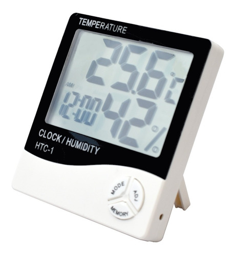Termohigrometro Display Grande Con Reloj Con Alarma Htc-1