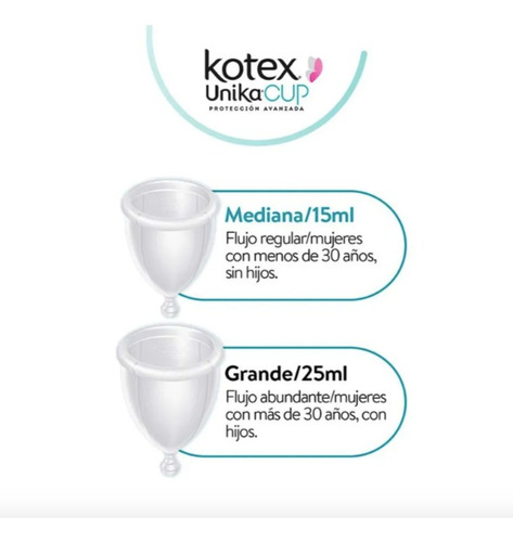 Copa Menstrual Kotex Unika Cup Talla Mediana 1 Pieza