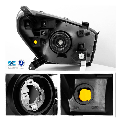 Faros Delanteros Negros Toyota Rav4 01-03 Juego Par
