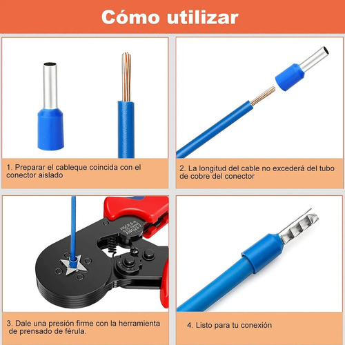 Alicate Terminales Crimpador Pinzas Pelacables+1250 Pcs