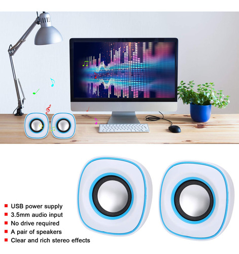 Altavoces De Computadora Usb Mini Portátil Con Sonido Estére
