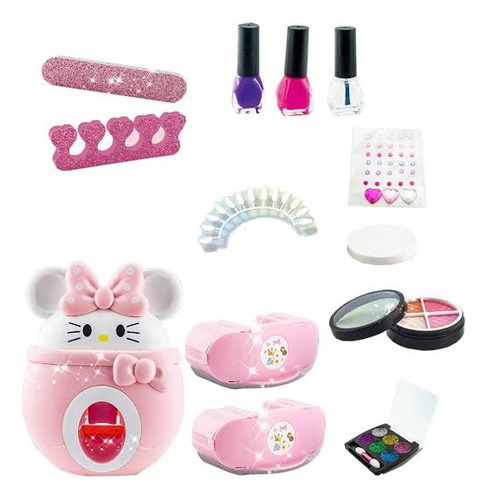 Set De Decoración Uñas Para Niñas Manicura Hello Kitty 12 Pz