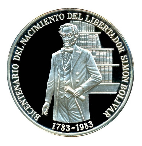 Moneda De Plata Del Libertador Simón Bolívar (1783-1983)