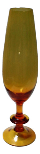 Copa Decorativa Grande Vidrio Color Caramelo Años 70 (Usado)