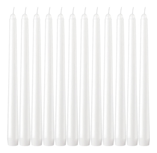 Velas Blancas Para Cena, Paquete De 12 Velas Rectas Sin Perf