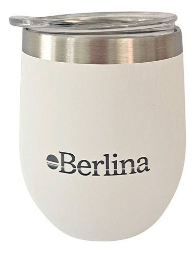 Mate Con Tapa 220ml Berlina Blanco, Doble Pared De Acero Ino